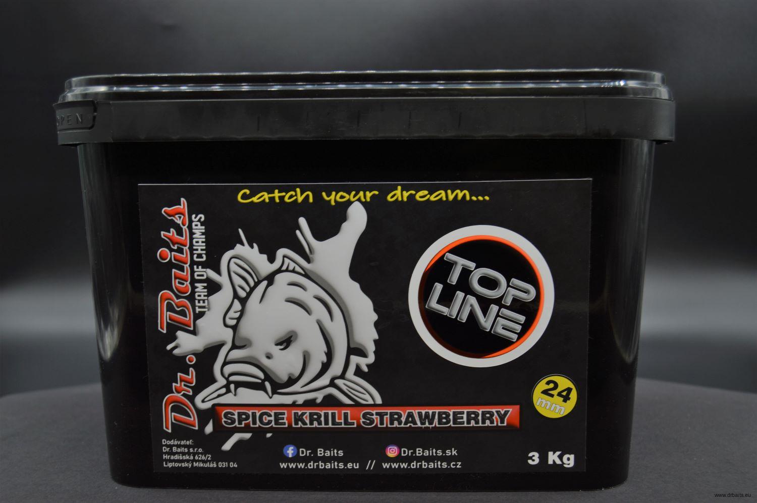 Spice Krill Strawberry TOP Line Boilies 3 Kg 24 mm